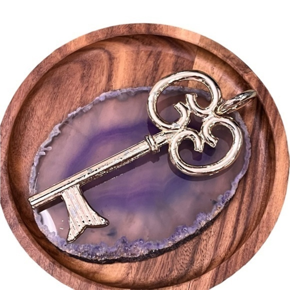 Vintage Silver Colored Skeleton Key Brooch Large 4.5 Inch Academia Fantasy